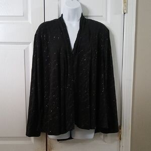 Dorby vintage Elegant Black Women's open front sequin Jacket Sz 18W NWOT
